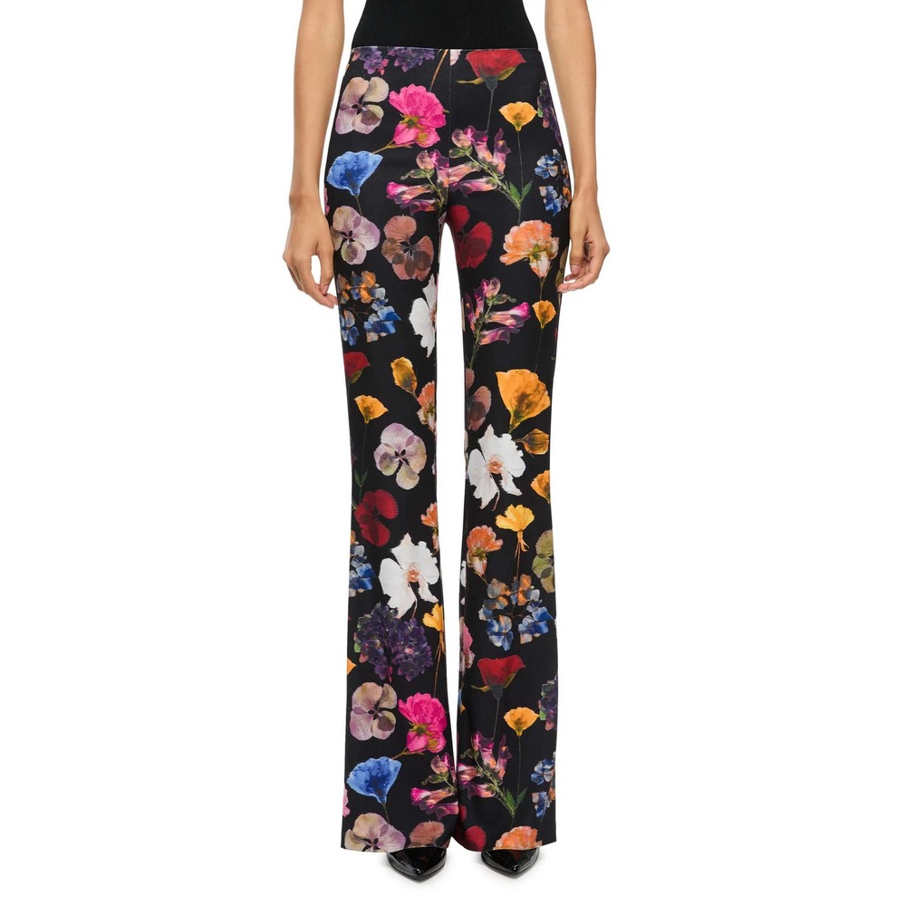 Alice + Olivia Timeless Blossom Floral Wide Leg Pants NWT Sz. 2 Black Multicolor